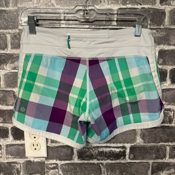 LULULEMON GROOVY RUN SHORTS FOXY PLAID athletic - Picture 5 of 8